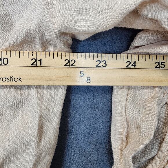 Anthropologie Maeve Womens Top Small Beige Linen Button Up Lagenlook Capsule - Picture 4 of 15